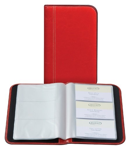 [540059] Visitekaartenmap Brepols Palermo voor 144stuks rood