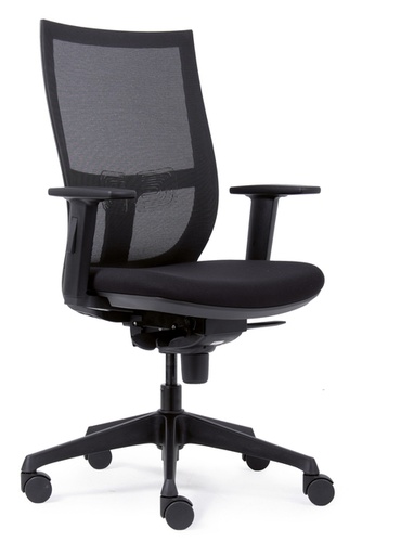 [485623] Chaise de bureau Euroseats Curve pied croix plastique noir