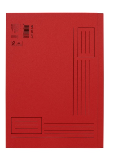 [510002] Vouwmap Quantore A4 ongelijke zijde 250gr rood