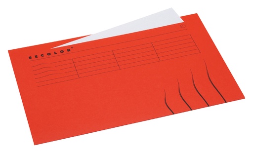 [522372] Vouwmap Secolor met tabrand Folio 100% gerecycled karton 250gr rood