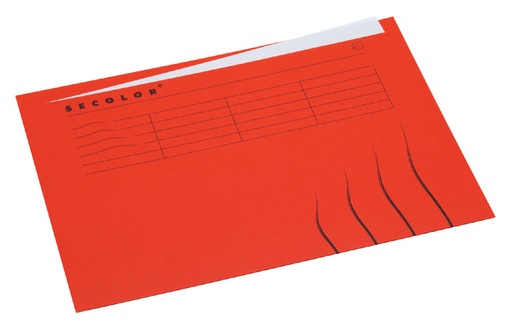 [522362] Vouwmap Secolor met tabrand A4 100% gerecycled karton 250gr Rood