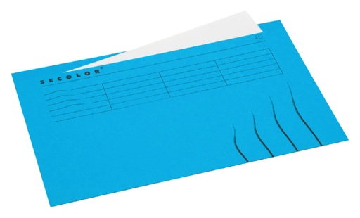 [522373] Vouwmap Secolor met tabrand Folio 100% gerecycled karton 250gr Blauw