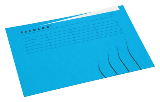 [522363] Vouwmap Secolor met tabrand A4 100% gerecycled karton 250gr Blauw