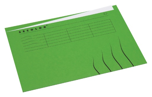 [522364] Vouwmap Secolor met tabrand A4 100% gerecycled karton 250gr Groen