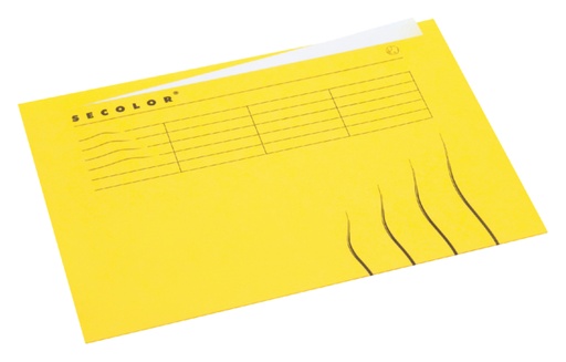 [522365] Vouwmap Secolor met tabrand A4 100% gerecycled karton 250gr Geel