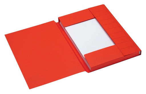 [522392] Dossiermap Secolor A4 3 kleppen 100% gerecycled karton 250 gr rood