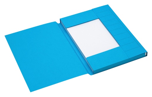 [522393] Chemise Secolor A4 3 rabats carton 100% recyclé 250g bleu