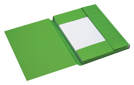 [522394] Dossiermap Secolor A4 3 kleppen 100% gerecycled karton 250 gr groen
