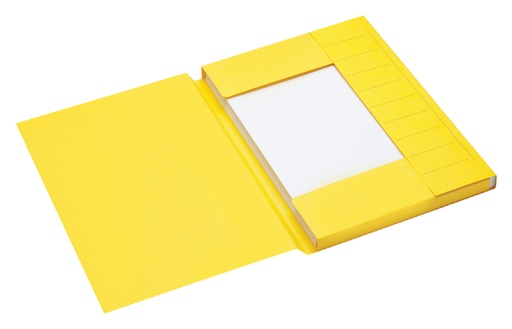 [522395] Dossiermap Secolor A4 3 kleppen 100% gerecycled karton 250 gr geel
