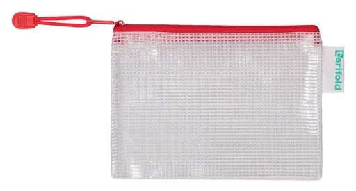[512480] Opbergtas Tarifold met rits 160x110mm PVC rood