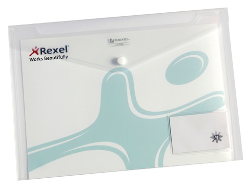 [512650] Pochette enveloppe Rexel Ice A4 + carte de visite transparent 5 pièces