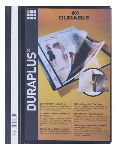 [512321] Chemise à lamelle Durable Duraplus A4 noir