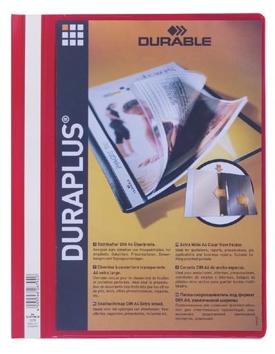 [512322] Chemise à lamelle Durable Duraplus A4 rouge