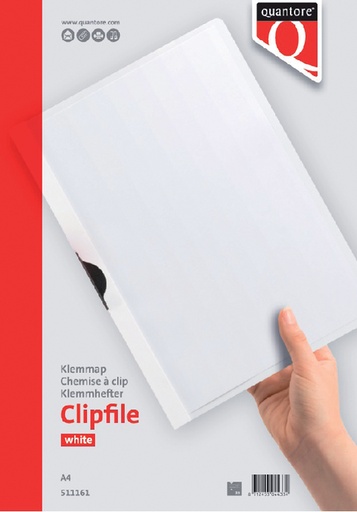 [511161] Chemise à clip Quantore A4 3mm blanc