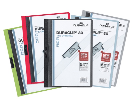 [511159] Chemise à clip Durable Duraclip A4 3mm 30 feuilles assorti