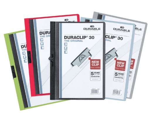 [511159] Chemise à clip Durable Duraclip A4 3mm 30 feuilles assorti