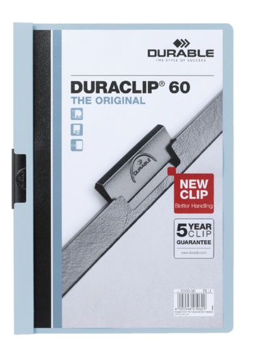 [511173] Chemise à clip Durable Duraclip A4 6mm 60 feuilles bleu