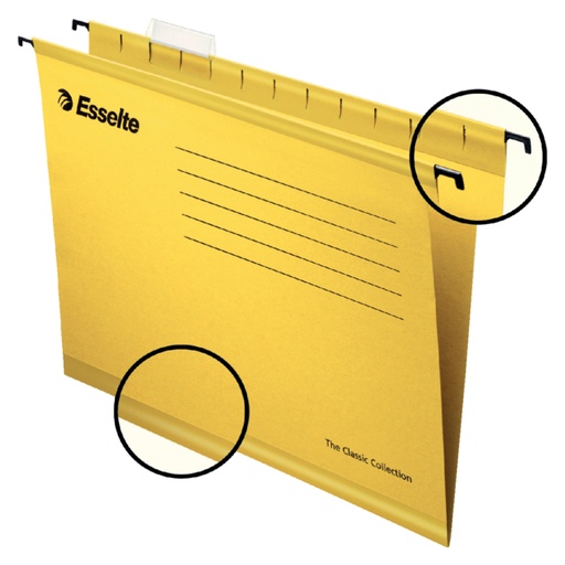 [520225] Dossier suspendu Esselte Classic Plus folio fond V jaune