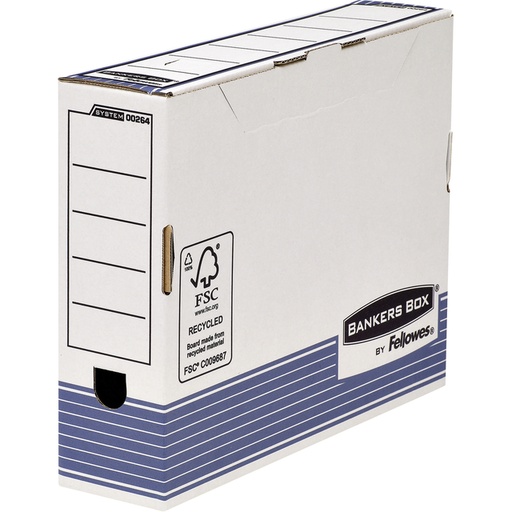 [531053] Boîte à archives Bankers Box System A4 80mm blanc-bleu