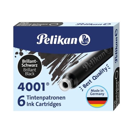 [609601] Cartouche d’encre Pelikan 4001 noir 6 pièces