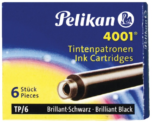 [609601] Cartouche d’encre Pelikan 4001 noir 6 pièces