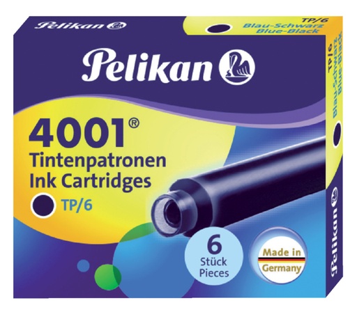 [609611] Cartouche d’encre Pelikan 4001 bleu/noir 6 pièces