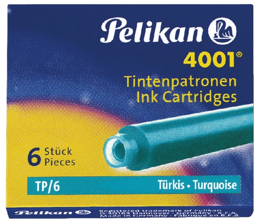 [609620] Cartouche d’encre Pelikan 4001 turquoise 6 pièces