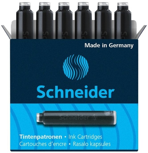[106368] Cartouche d’encre Schneider DIN noir boîte 6 pièces