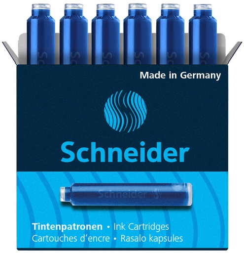 [106370] Inktpatroon Schneider din blauw doos à 6 stuks