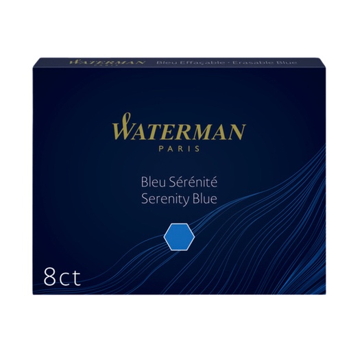 [609753] Cartouche d'encre Waterman n° 23 Longue bleu boîte 8 pièces