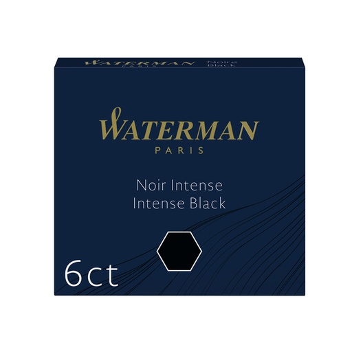 [609741] Inktpatroon Waterman internationaal zwart pak à 6 stuks