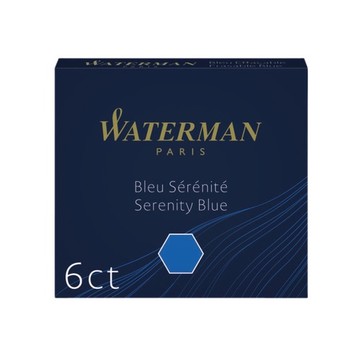 [609743] Inktpatroon Waterman internationaal Florida blauw pak à 6 stuks