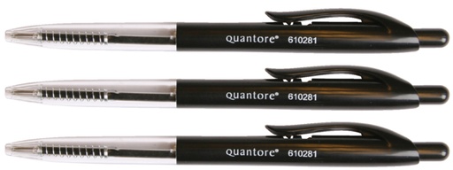 [610281] Stylo Bille Stick Quantore rétractable Medium Noir