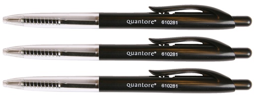 [610281] Stylo bille Quantore rétractable Medium noir