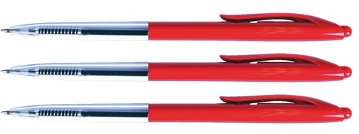 [610282] Stylo bille Quantore rétractable Medium rouge