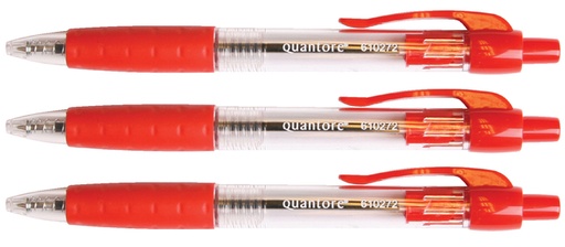 [610272] Stylo bille Grip Quantore rétractable Medium rouge