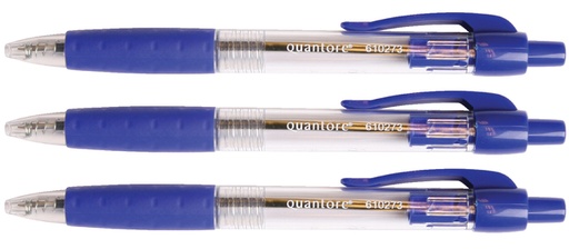 [610273] Stylo bille Quantore Grip rétractable Medium bleu