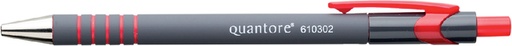 [610302] Stylo bille Grip Caoutchouc Quantore rétractable Medium rouge