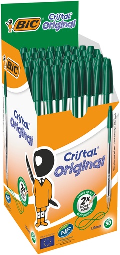 [616104] Balpen Bic Cristal medium groen