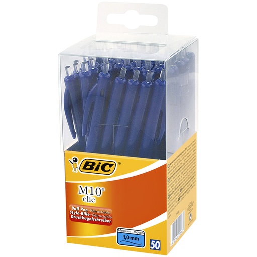[616343] Stylo bille BIC M10 Medium bleu  boîte transparente
