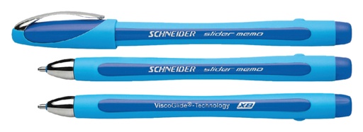 [106386] Balpen Schneider Slider Memo extra breed blauw