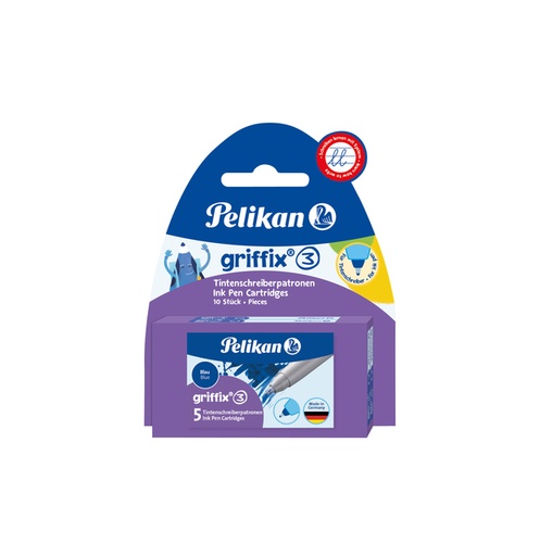 [625100] Balpenvulling Griffix blister 2X5stuks blauw