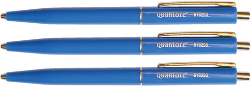 [610293] Stylo Bille Quantore rétractable avec clip métal Medium bleu