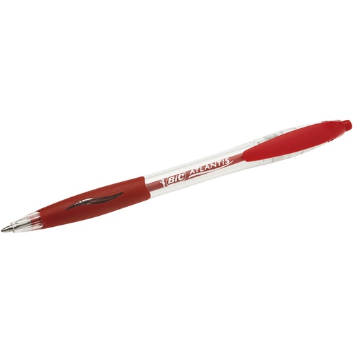 [616022] Stylo bille BIC Atlantis Classic Grip Clic Medium rouge