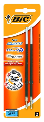 [616061] Recharge Stylo bille BIC pour divers stylos Medium noir blister 2 pièces