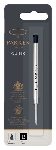 [625864] Recharge stylo bille Parker Quink Large noir blister 1 pièce