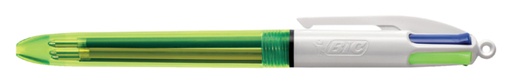 [616422] Stylo bille BIC 4 couleurs Medium fluo vert