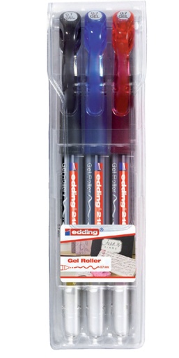 [614194] Roller gel edding 2185 M étui 3 couleurs assorti