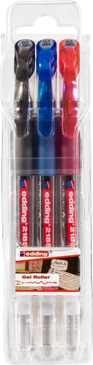 [614194] Roller gel edding 2185 M étui 3 couleurs assorti