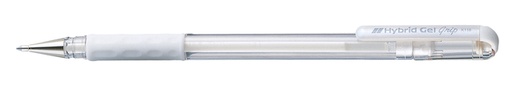[614148] Roller Encre Gel Pentel Grip K118 Medium blanc